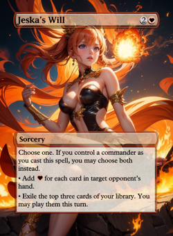 Jeska’s Will Custom Anime Art MTG Commander EDH Fan-Made Card - Image 1