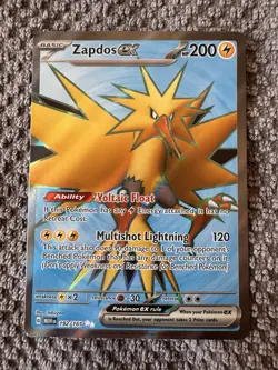 Pokemon TCG Zapdos EX Scarlet & Violet Holo Ultra Rare Card 192/165 NM Condition - Image 1