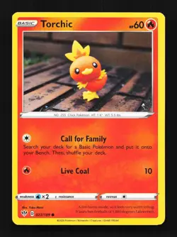 Torchic 022/189 Darkness Ablaze English Pokemon Card TCG - Image 1