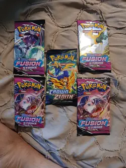 (5) Pokemon Fusion Strike / Crown Zenith (4+1) New Sealed Booster Packs 10 Card - Image 1