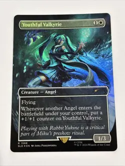 YOUTHFUL VALKYRIE HATSUNE MIKU RAINBOW FOIL SECRET LAIR MTG 1588 MAGIC GATHERING - Image 1