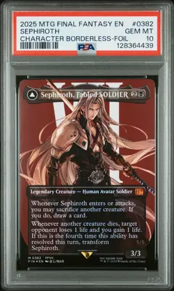 Sephiroth, Fabled SOLDIER Borderless Foil #0382 Graded MTG PSA 10 - Image 1
