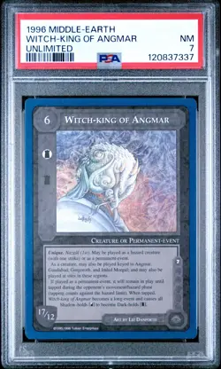 1996 Middle-Earth MECCG - WITCH-KING OF ANGMAR - LOTR - Unlimited Edition PSA 7 - Image 1