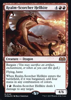 Realm-Scorcher Hellkite - FOIL - Prerelease Promo - Mint Condition- Mythic Rare - Image 1