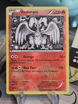 Reshiram 28/113 Reverse Holo Rare B&W Legendary Treasures - Pokemon Card - HP - Image 1