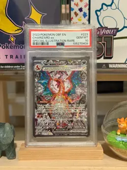 PSA 10 GEM MINT Charizard ex SIR 223/197 Obsidian Flames Pokemon 2023 - Image 2
