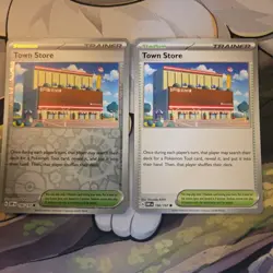 Pokemon! Town Store - Reverse & Regular Common - Obsidian Flames - 196/197 - NM - Image 1