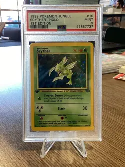 1999 Pokemon Jungle Scyther #10 1ST Edition PSA 9 - Image 1