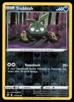 Trubbish 117/192 Reverse Holo 2020 Pokemon Rebel Clash LP - Image 1