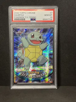 Squirtle TEKNO #7 2000 Topps Chrome Pokemon TV Series 1 PSA 10 Gem Mint Pop 4 - Image 1