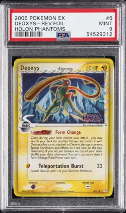 2006 POKEMON EX HOLON PHANTOMS #6 DEOXYS-REVERSE FOIL PSA 9 - Image 1