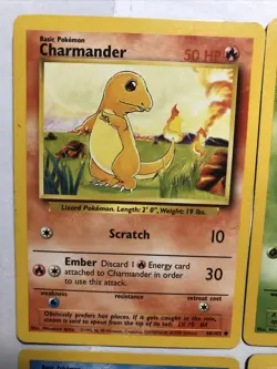 Base Set Starter Pokemon Trio set (Charmander,Bulbasaur,Squirtle+Pikachu) - Image 2