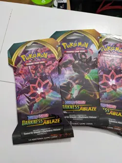 Pokemon: Darkness Ablaze - Sleeved Booster Packs Full Art Set of 4 Sealed - Image 2