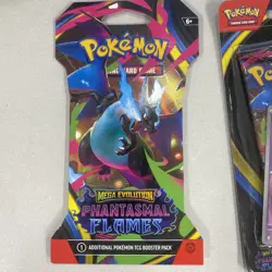 6 Pokemon TCG Phantasmal Flames Booster Pack Factory Sealed New - Promo Pack! - Image 3