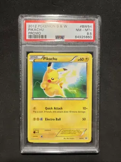 Pokemon TCG Pikachu Black & White BW54 Non Holo Promo Promo PSA 8.5 POP 1 - Image 1