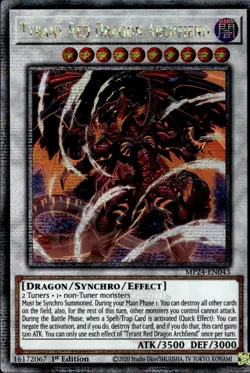 Tyrant Red Dragon Archfiend - Quarter Century Secret Rare MP24-EN043 NM YuGiOh - Image 1