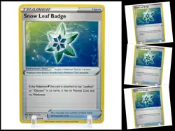 Pokemon EVOLVING SKIES 159/203 Snow Leaf Badge 4X TRAINER 4 Cards TCG Playset X4 - Image 1