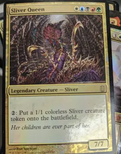1x Oversized Sliver Queen Foil English Commanders Arsenal in Toploader MTG Magic - Image 1