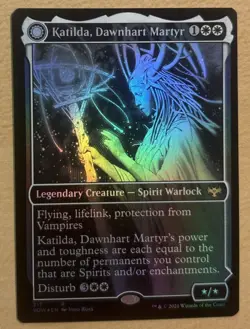 MTG FOIL 2-Sided Card KATILDA, Dawnhart Martyr, Showcase, Crimson Vow - Image 1