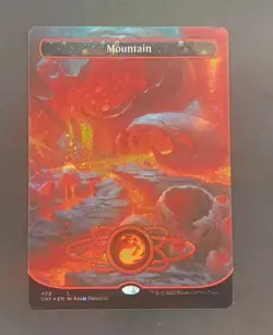 Mountain (489) (Borderless) (Galaxy Foil) Unfinity - LP Condition - Image 1