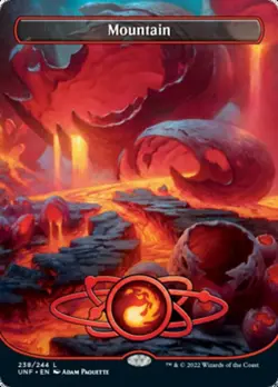 Light Play, English MTG Foil Mountain (238) - Foil - Borderless Unfinity Magic t - Image 1