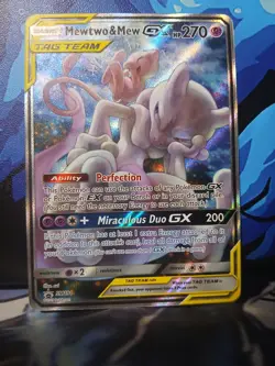 Pokemon Mewtwo and Mew GX SM191 Promo Tag Team Mint Condition - Image 1