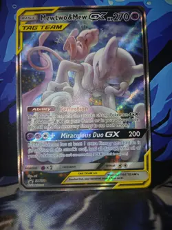 Pokemon Mewtwo and Mew GX SM191 Promo Tag Team Mint Condition - Image 3