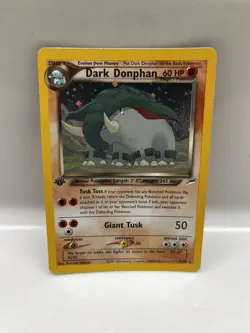 Pokemon Dark Donphan 3/105 Neo Destiny Holo Rare TCG 1st Edition LP - Image 1