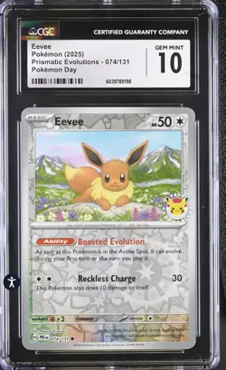 Pokemon Eevee 2025 Prismatic Evolutions 074/131 - CGC 10 Mint - Image 1