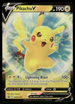 Pikachu V - SWSH198 Promo Holo NM Pokemon SWSH: Sword & Shield Promo Cards - Image 1