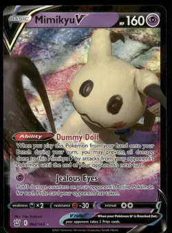 Mimikyu V 062/163 Ultra Rare Holo NM Pokemon SWSH05: Battle Styles - Image 1