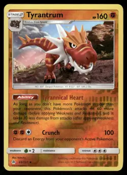 Tyrantrum 69/131 Holo Rare Reverse Holo NM Pokemon SM - Forbidden Light - Image 1