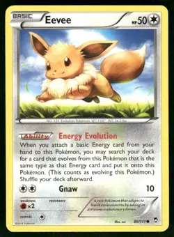 Eevee 80/111 Common Normal NM Pokemon XY - Furious Fists - Image 1