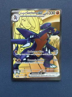 Pokemon TCG Cynthia's Garchomp EX Holo Ultra Rare Card 215/182 Destined Rivals - Image 1
