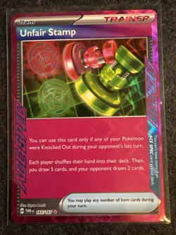 Unfair Stamp 165/167 - ACE SPEC Rare - Pokemon TCG - Twilight Masquerade - NM - Image 1