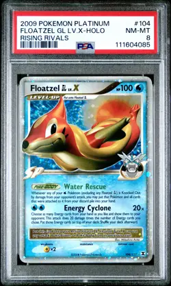 2009 POKEMON PLATINUM RISING RIVALS FLOATZEL GL LV.X #104 PSA 8 NM #111604085 - Image 1