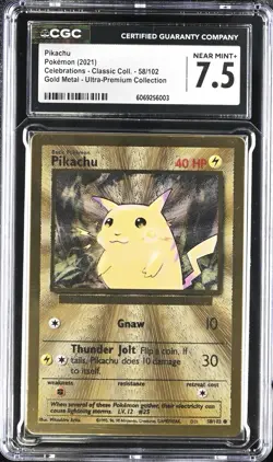 POKEMON CHARIZARD 4 & PIKACHU 58 UPC CELEBRATIONS METAL CGC 7.5 & 8 SEQUENTIAL - Image 4