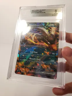 Graded Pokemon Card ENG Obsidian Flames Houndoom ex 134/197 RR BGS 8 - Image 1