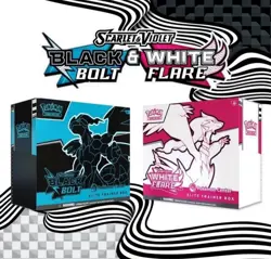 Pokemon Center Black Bolt and White Flare Elite Trainer Box Sealed ETB Bundle - Image 1