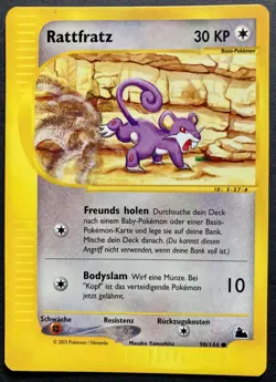 💥 Pokemon Skyridge * Rattfratz * 90/144 💥 Deutsch ~ Excellent - Image 1