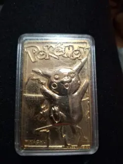 1999 BK 23K Gold Plated Pokemon Pikachu Trading Card - Image 1