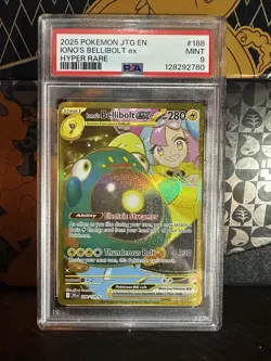 Ionos Bellibolt EX 188/159 Gold Hyper Rare Pokemon Card Journey Together PSA 9 - Image 1