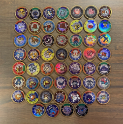 1999 VINTAGE POKEMON BATTLING COIN GAME LOT OF 53 COINS NO DUPLICATES - Image 1