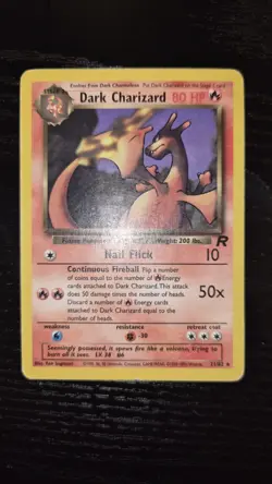 Pokemon TCG WOTC Dark Charizard 21/82 Team Rocket Regular HP Heavily Played - Image 1