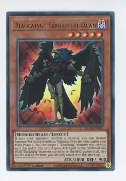 Yugioh Blackwing - Sirocco The Dawn BLCR-EN058 Ultra Rare 1st Mint x3 Play Set - Image 1