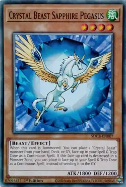 SDCB-EN007 CRYSTAL BEAST SAPPHIRE PEGASUS COMMON 1ST EDITION YuGiOh CARD - Image 1