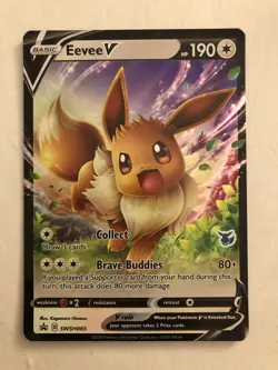 Eevee V SWSH065 Sword & Shield Black Star Promo Holo Stamped Pokemon Card - Image 1