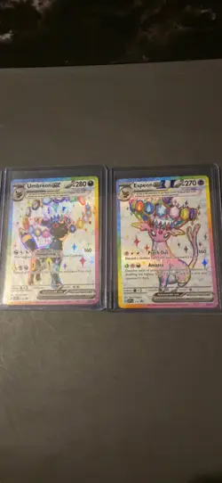 UMBREON AND ESPEON EX PRISMATIC EVOLUTIONS 175 & 176 PROMO CARDS - Image 2
