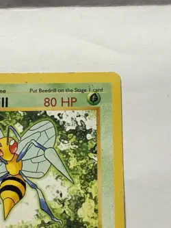 1st Edition Shadowless Beedrill 17/102 Base Set Pokemon Card Rare MP - Image 3