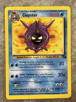 Cloyster 32/62 Pokemon TCG Fossil Vintage WOTC Card Regular (Light Play) - Image 1